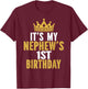 It's My Nephew's 1st Birthday 1 Year Old Family Matching T-Shirt - T-Shirt | Maroon