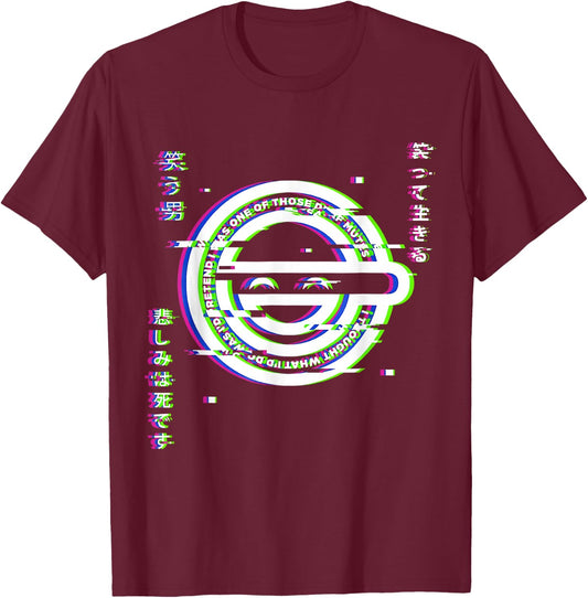 Ghost Hacker Laughing Japanese Man Anime and Manga Otaku T-Shirt - T-Shirt | Maroon