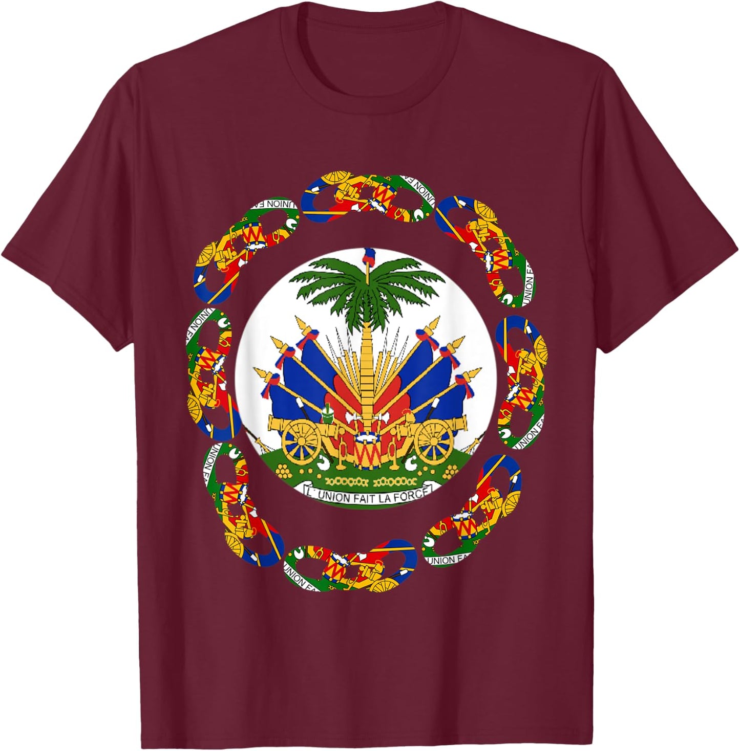 Haitian Pride for Haiti Flag Day Gift Ayiti Chains Zoe T-Shirt - T-Shirt | Maroon