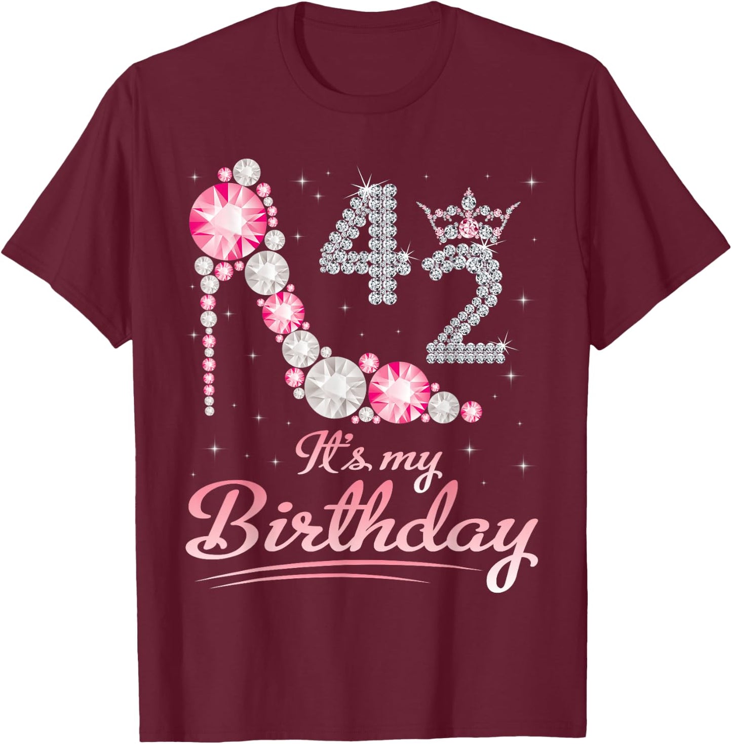 42 Years Old It's My Birthday Happy To Me You Mommy Daughter T-Shirt - T-Shirt | Maroon