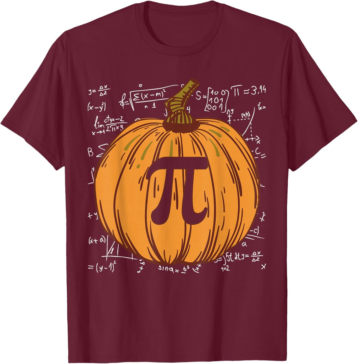 Funny Pumpkin Pie Halloween Fall Thanksgiving Pumpkin Pi T-Shirt - T-Shirt | Maroon