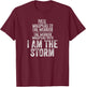 Fate Whispers to Warrior I am The Storm Quote Gritty Fighter T-Shirt - T-Shirt | Maroon