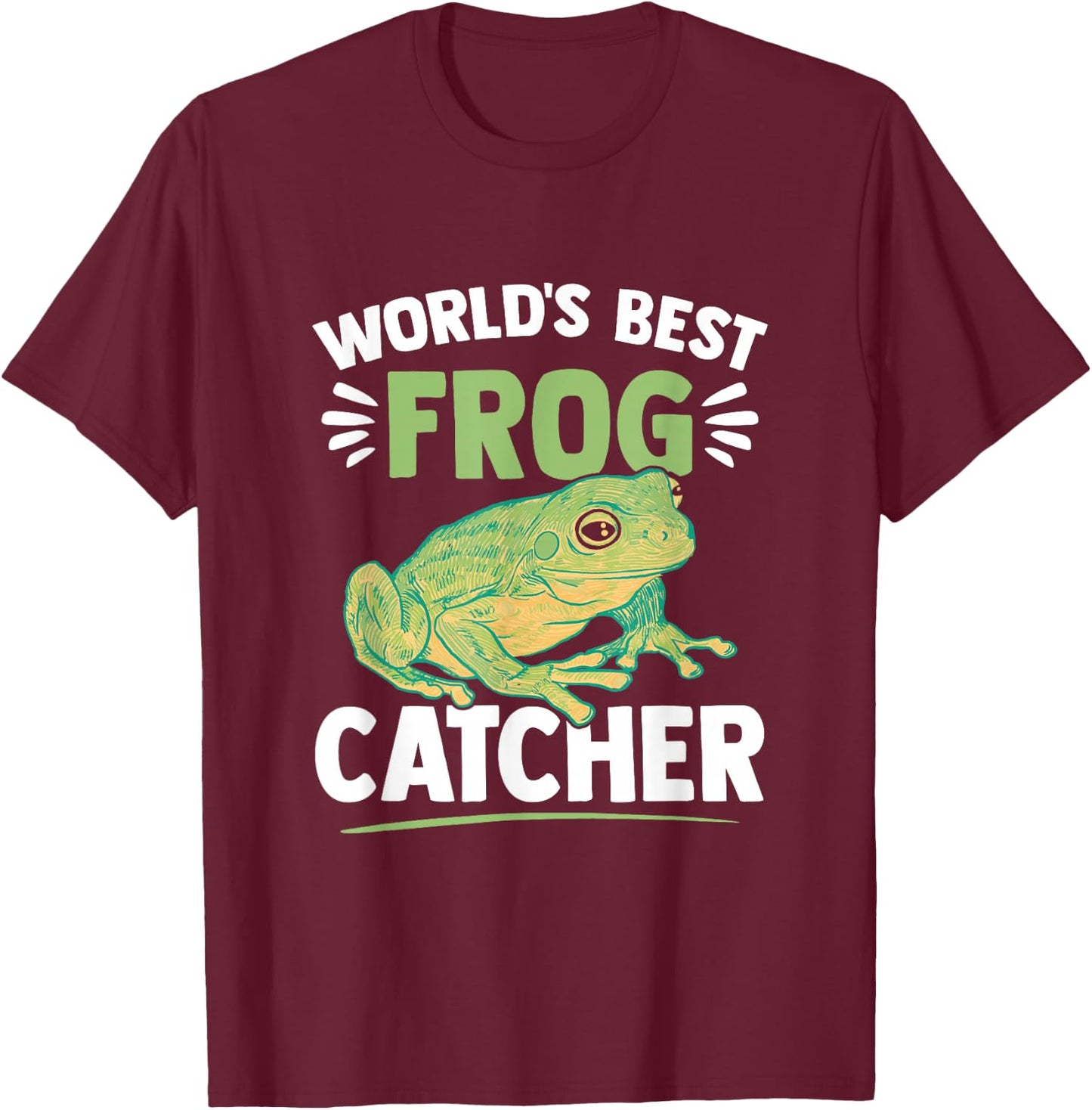 World's Best Frog Catcher Toad Kids Frog Hunter T-Shirt - T-Shirt | Maroon