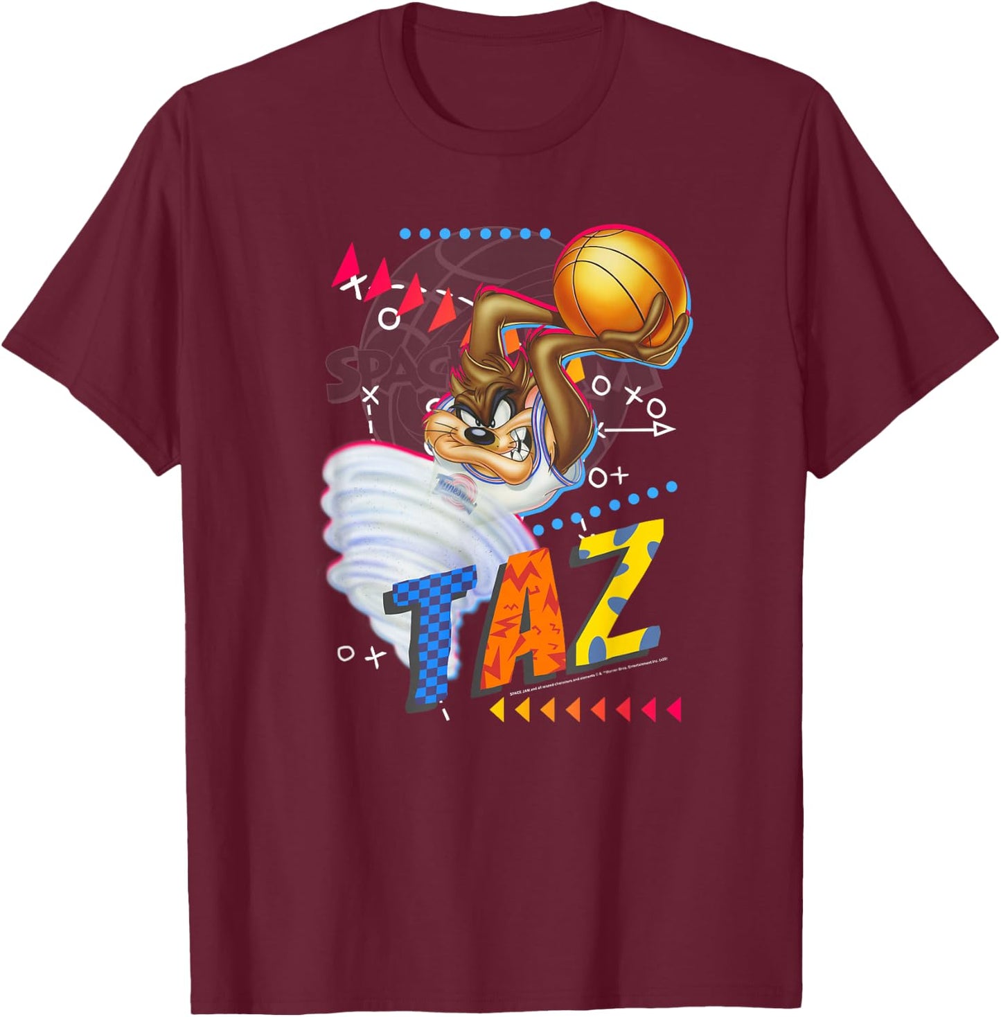 Space Jam Tasmanian Devil Retro Baller T-Shirt - T-Shirt | Maroon