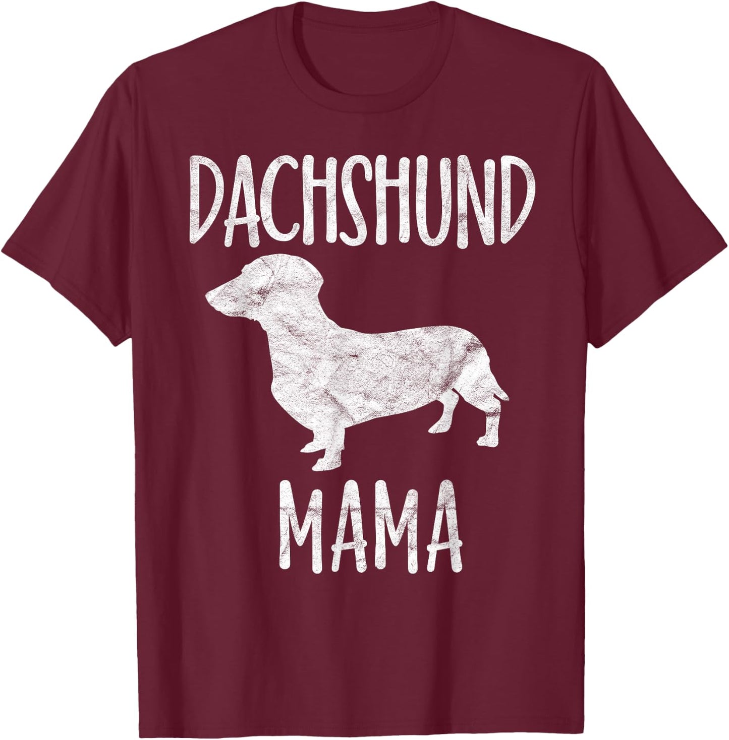 Vintage Dachshund Mama Gift Doxie Mom Pet Dog Owner Mother T-Shirt - T-Shirt | Maroon