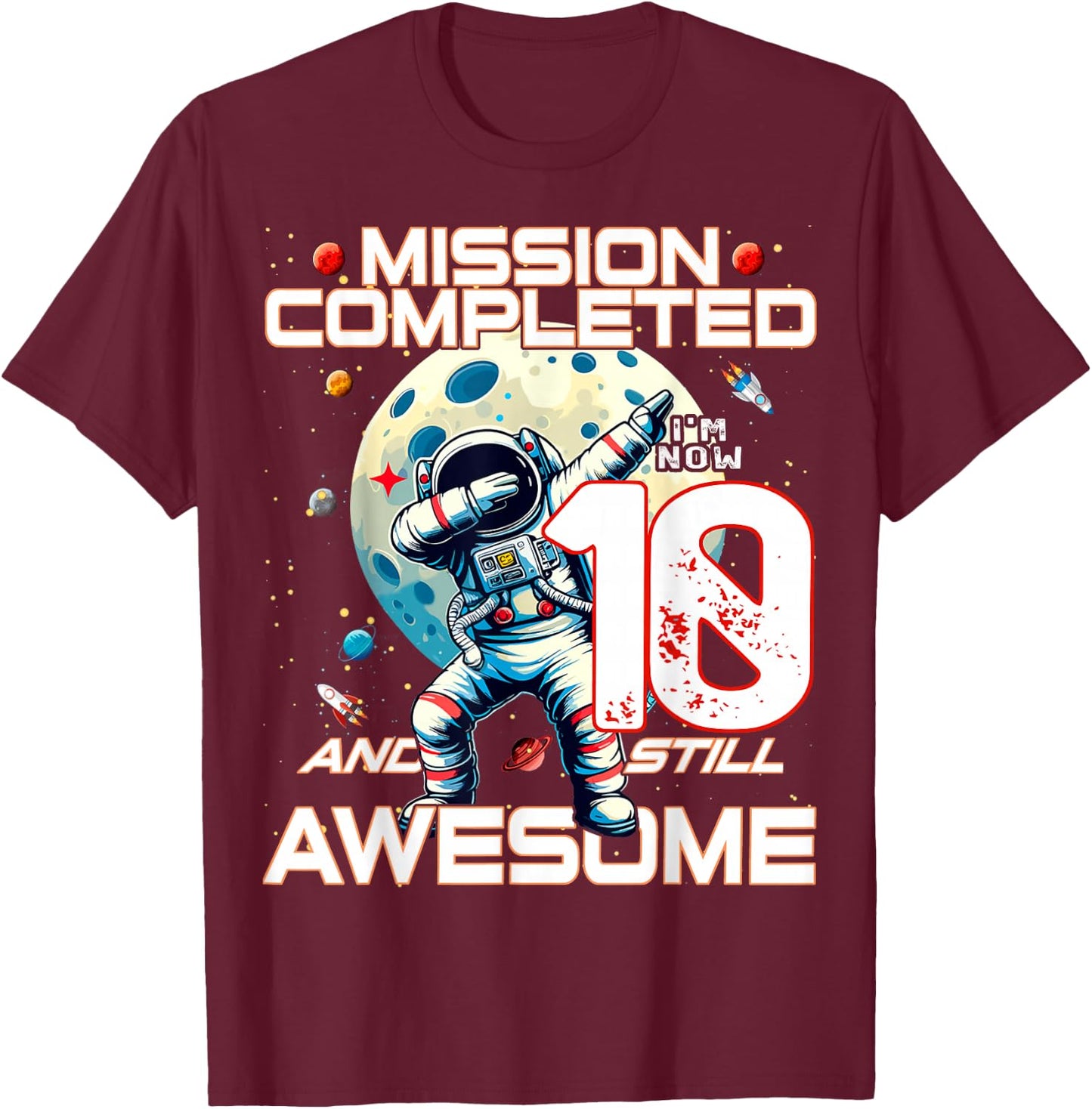 10th Birthday Astronaut Astronomy 10th Year Old Birthday T-Shirt - T-Shirt | Maroon