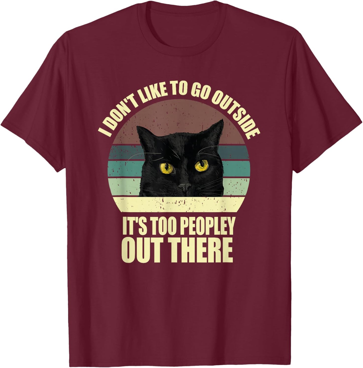 Anti-Social But Cat-Friendly – Funny Introvert Design T-Shirt - T-Shirt | Maroon