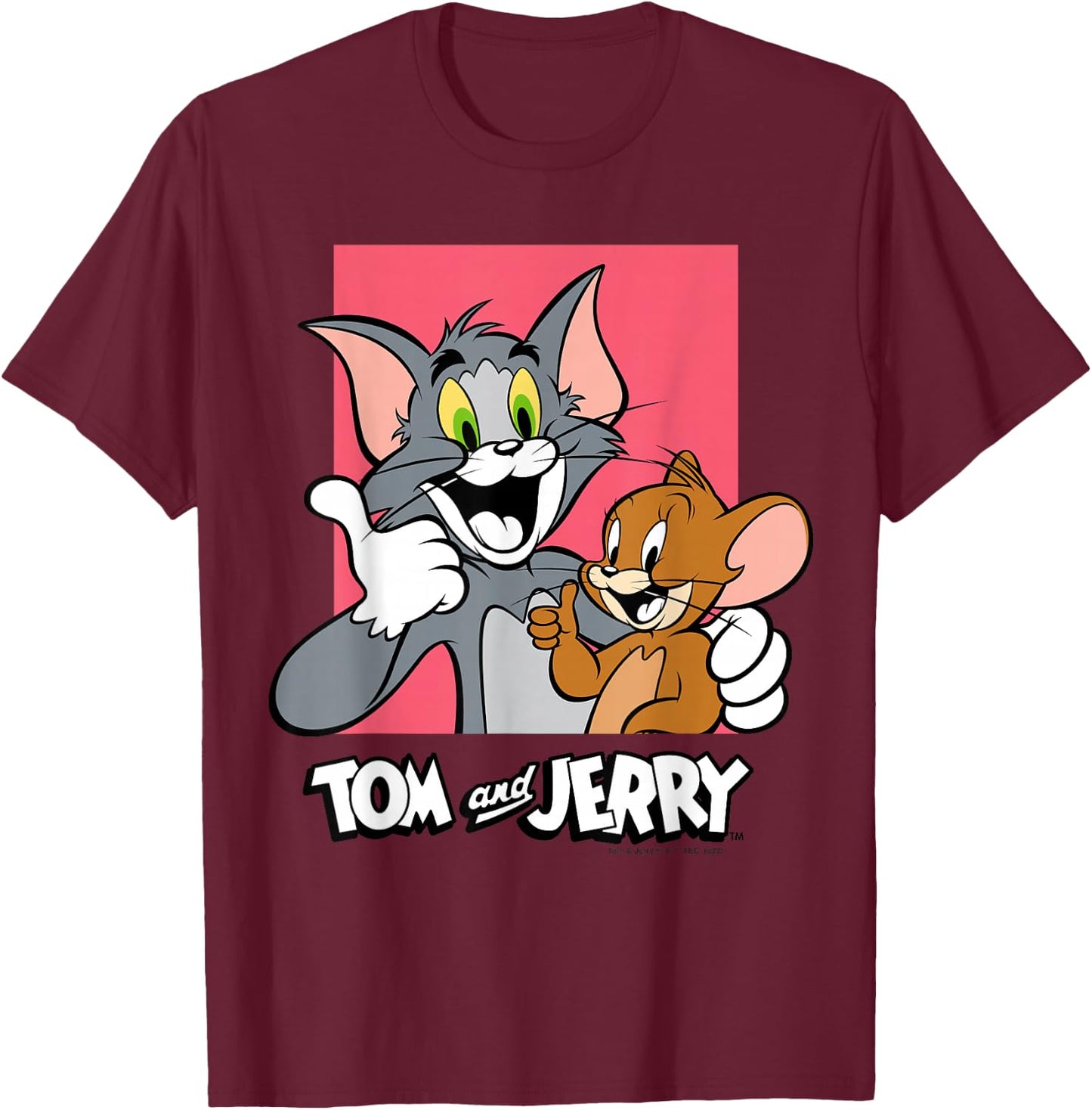 Tom & Jerry Thumbs Up T-Shirt - T-Shirt | Maroon
