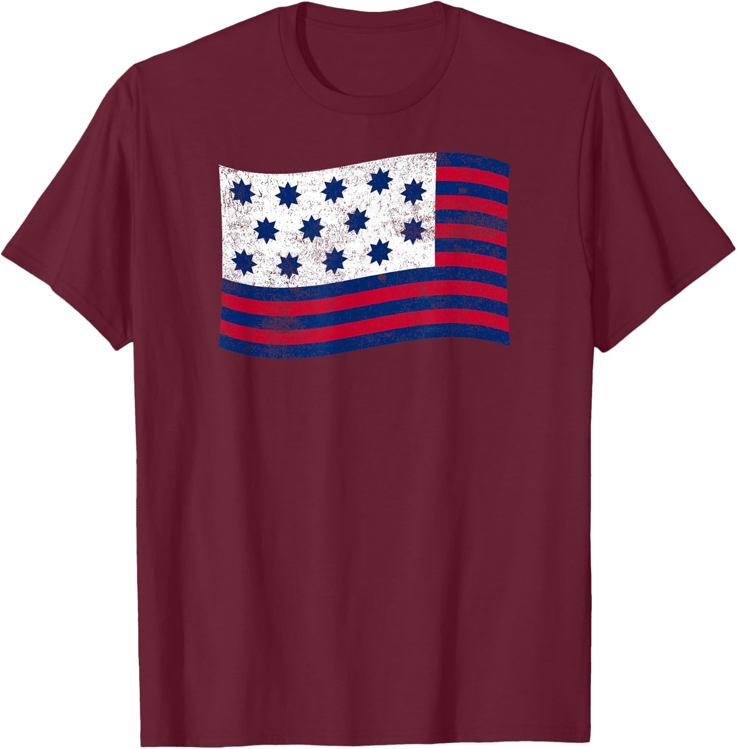 Guilford Courthouse Flag – American History Patriotic T-Shirt - T-Shirt | Maroon