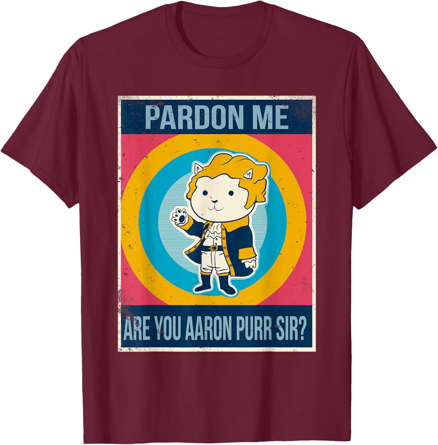 Hamilton Cat T-Shirt - T-Shirt | Maroon