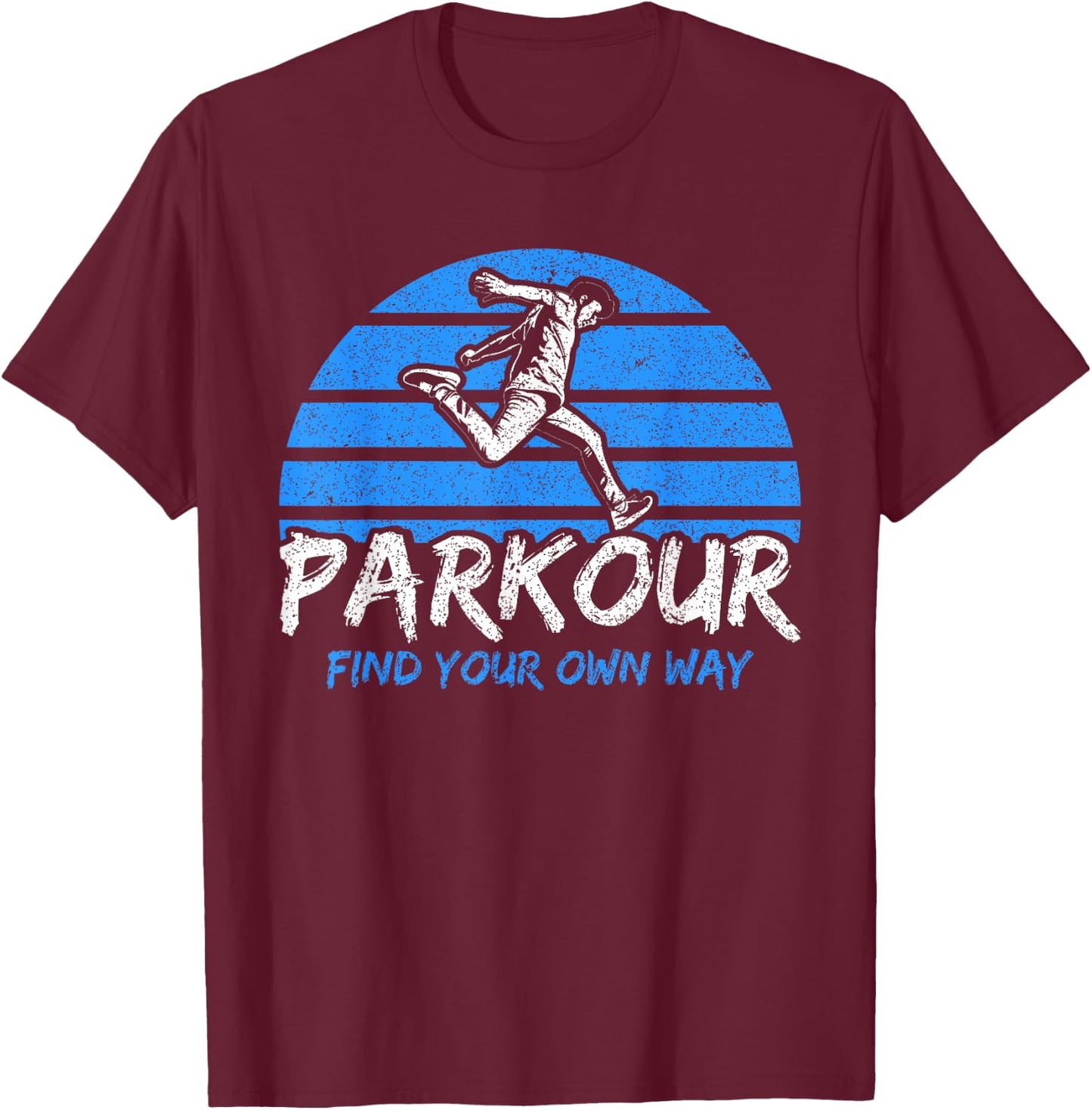 Vintage Parkour Find Your Own Way Freerunning Parkour T-Shirt - T-Shirt | Maroon