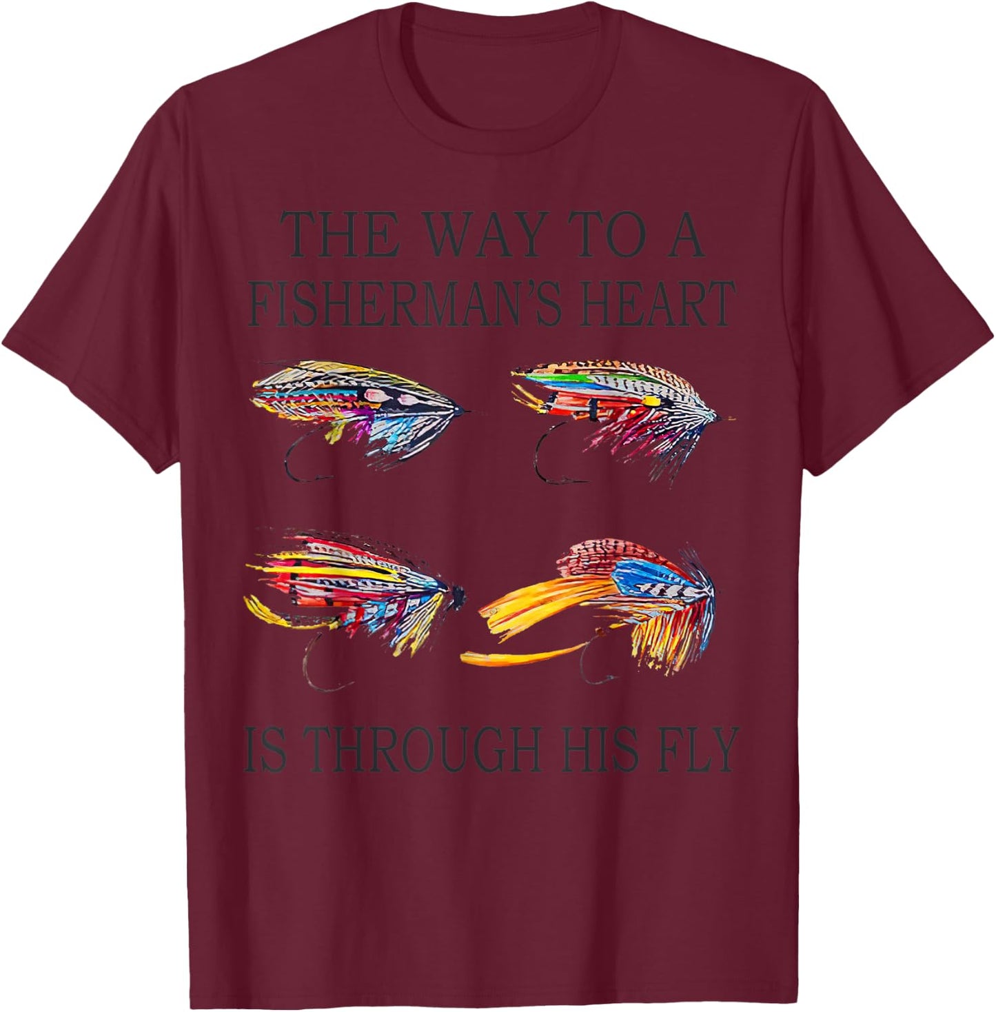 The Way To A Man's Heart Is Through His Fly Vintage T-Shirt - T-Shirt | Maroon