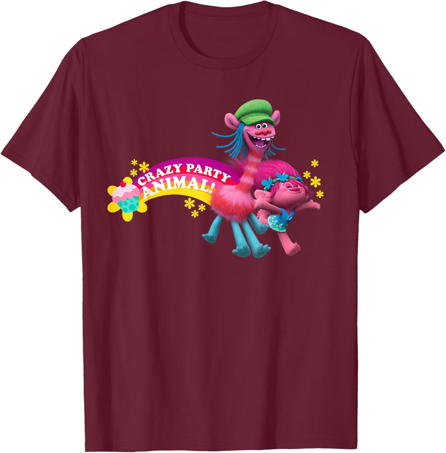 DreamWorks' Trolls Poppy & Cooper Party Animal T-Shirt - T-Shirt | Maroon