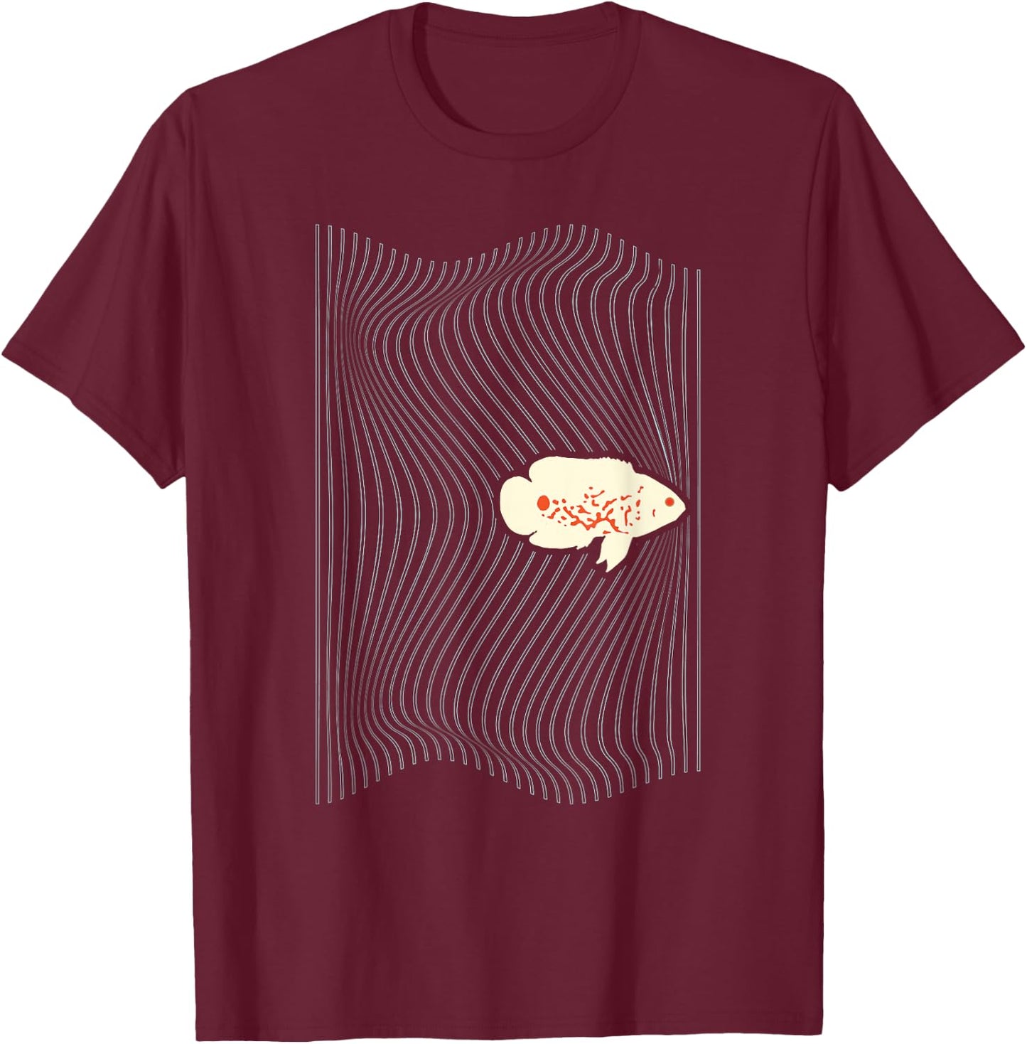 Albino Oscar Fish Shirt American cichlid for Aquarium Geeks T-Shirt - T-Shirt | Maroon
