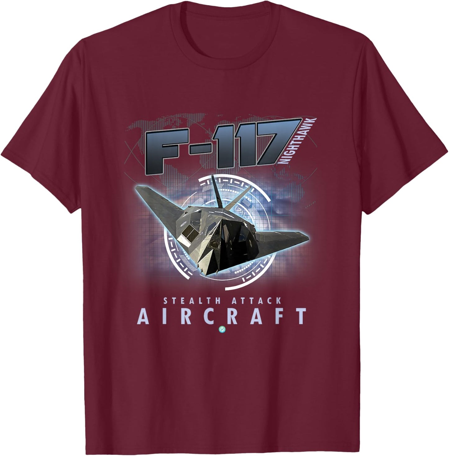 F-117 Stealth Attack Aircraft Veteran Pilot Gift T-Shirt - T-Shirt | Maroon