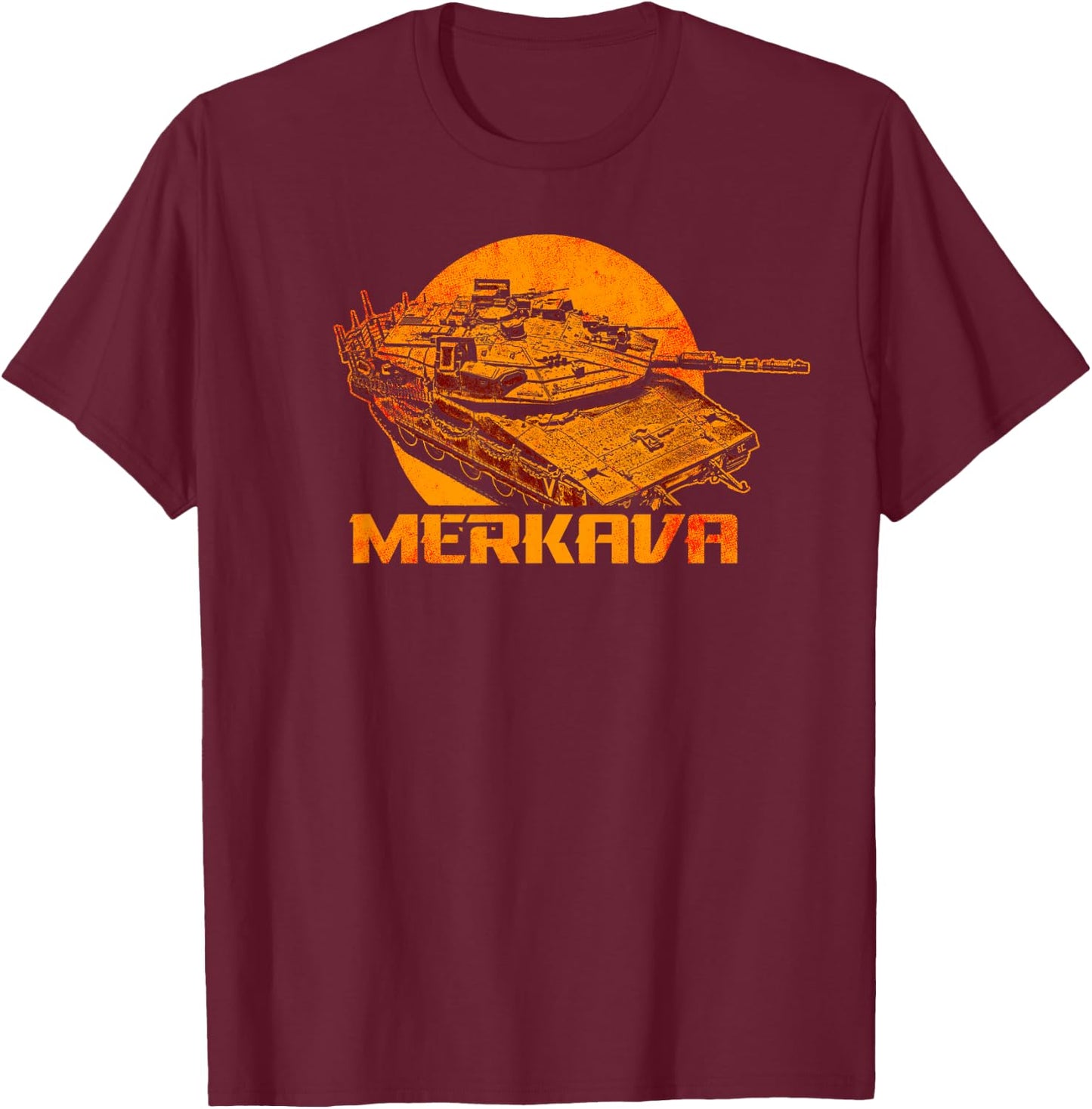 Merkava Battle Tank Israel Israeli Military T-Shirt - T-Shirt | Maroon