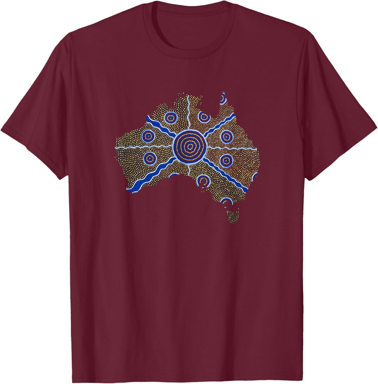 Australian Aboriginal For Indegineous Aussie T-Shirt - T-Shirt | Maroon