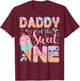 Daddy Of The Sweet One Ice Cream 1St Birthday Party T-Shirt - T-Shirt | Maroon