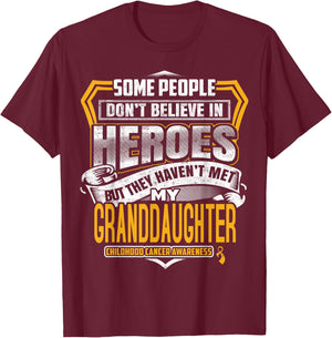Childhood Cancer Warrior - I Wear Gold For My Granddaughter T-Shirt - T-Shirt | Maroon