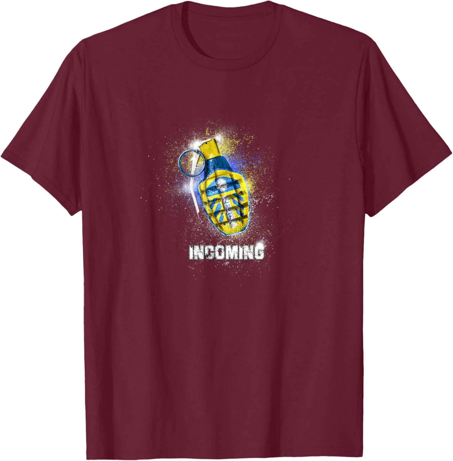Leeds Utd incoming grenade style T-Shirt - T-Shirt | Maroon