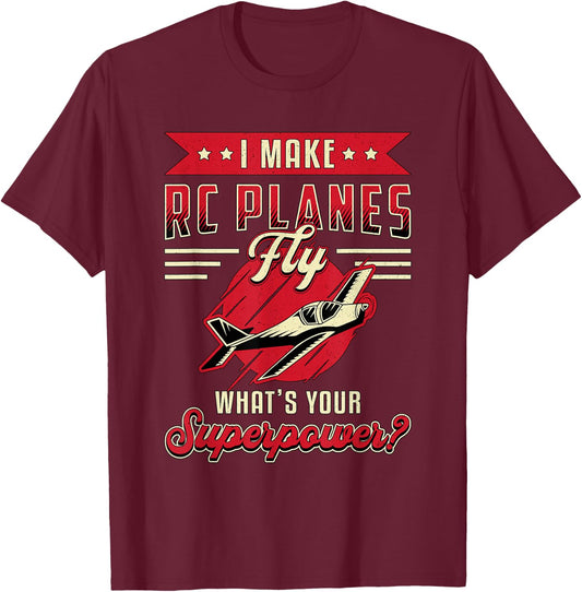 I Make RC Planes Fly Model Airplane Pilot Vintage RC Plane T-Shirt - T-Shirt | Maroon