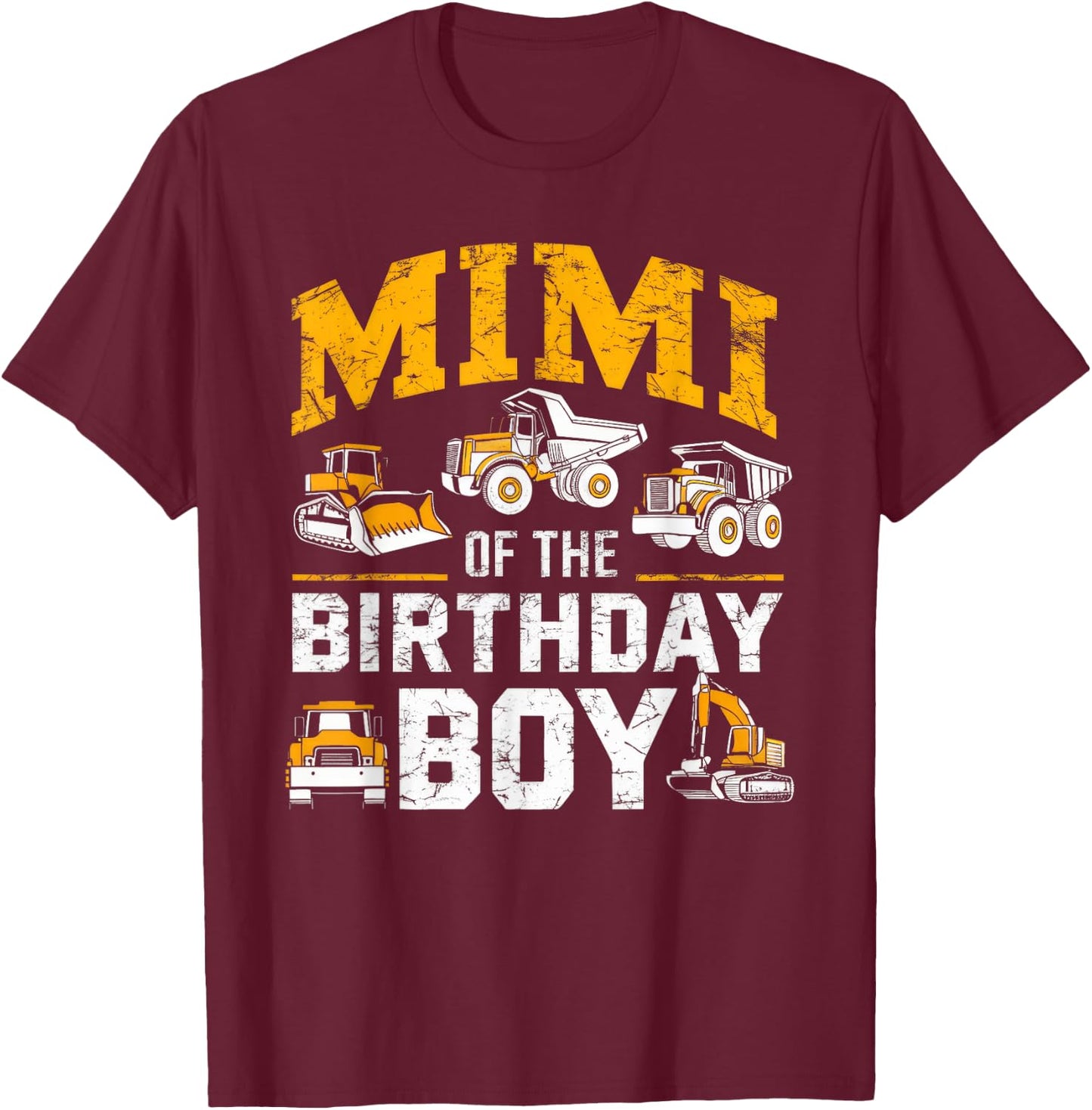 Mimi Of The Birthday Boys Construction Worker T-Shirt - T-Shirt | Maroon