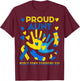 Proud Aunt T21 World Down Syndrome Awareness Day Ribbon T T-Shirt - T-Shirt | Maroon