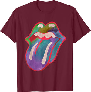 Rolling Stones Official Colour Tongue T-Shirt - T-Shirt | Maroon