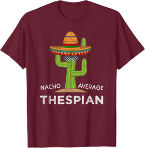 Cartba Thespian Co. Cute Funny Theater Thespian - Black, -Adults, -Kids, Short Sleeve, , Novelty T-Shirt - T-Shirt | Maroon