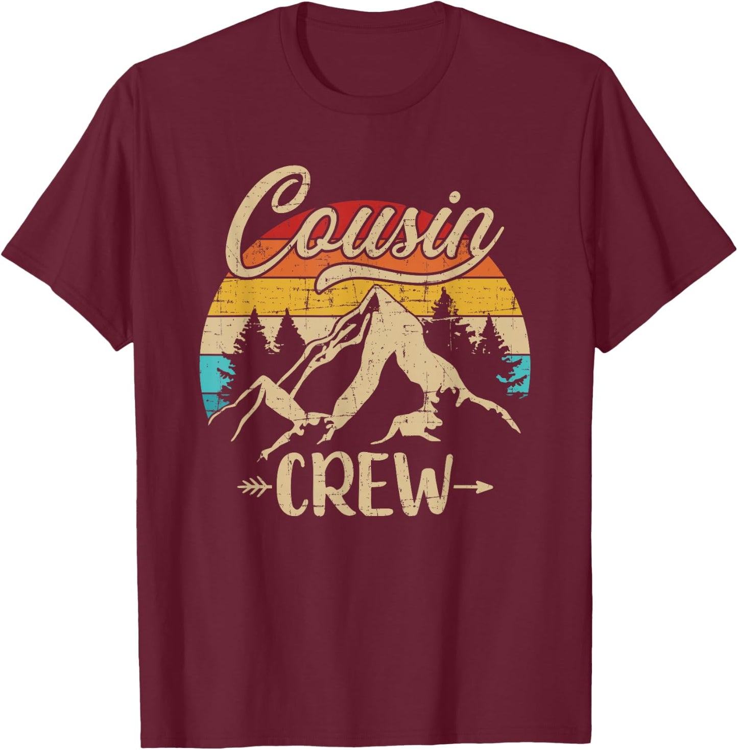 Retro cousin crew camping outdoor summer camp T-Shirt - T-Shirt | Maroon