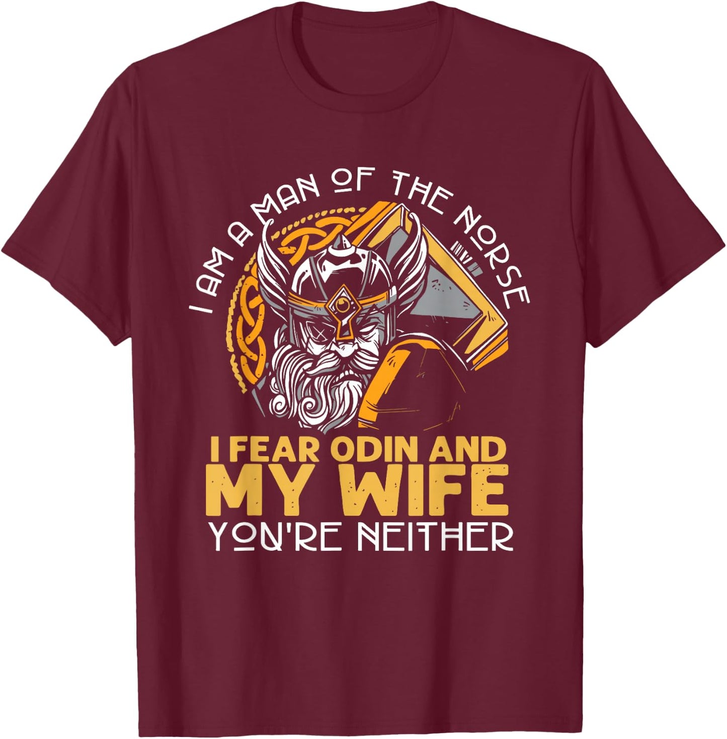 Viking Norway Norwegian Scandinavian Valhalla Funny T-Shirt - T-Shirt | Maroon