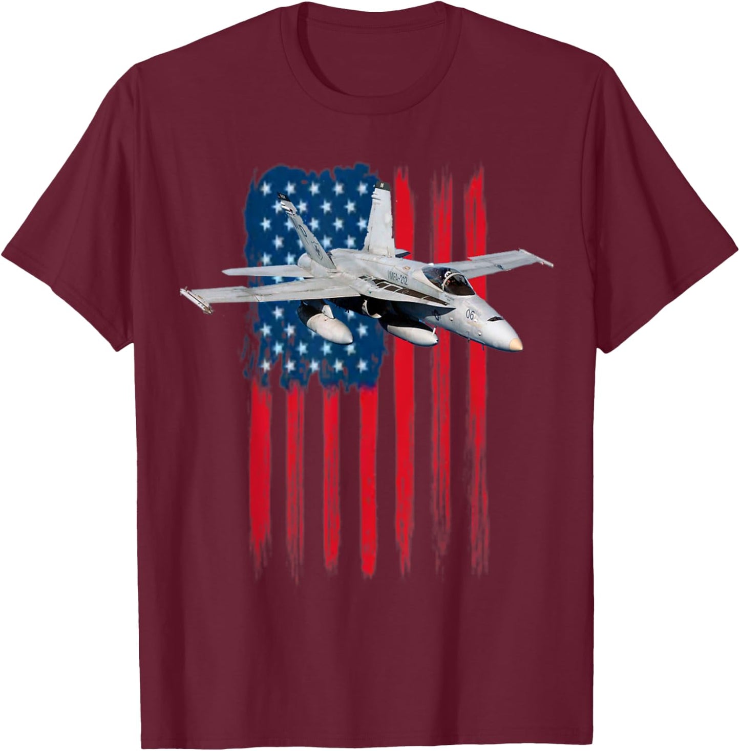 A Patriotic Navy F/A-18 Super Hornet and the American flag. Kids Men T-Shirt - T-Shirt | Maroon