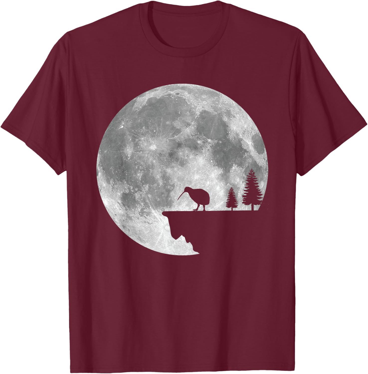 Great Kiwi Bird Moon Design Nature Kiwis T-Shirt - T-Shirt | Maroon