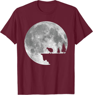 Great Kiwi Bird Moon Design Nature Kiwis T-Shirt - T-Shirt | Maroon
