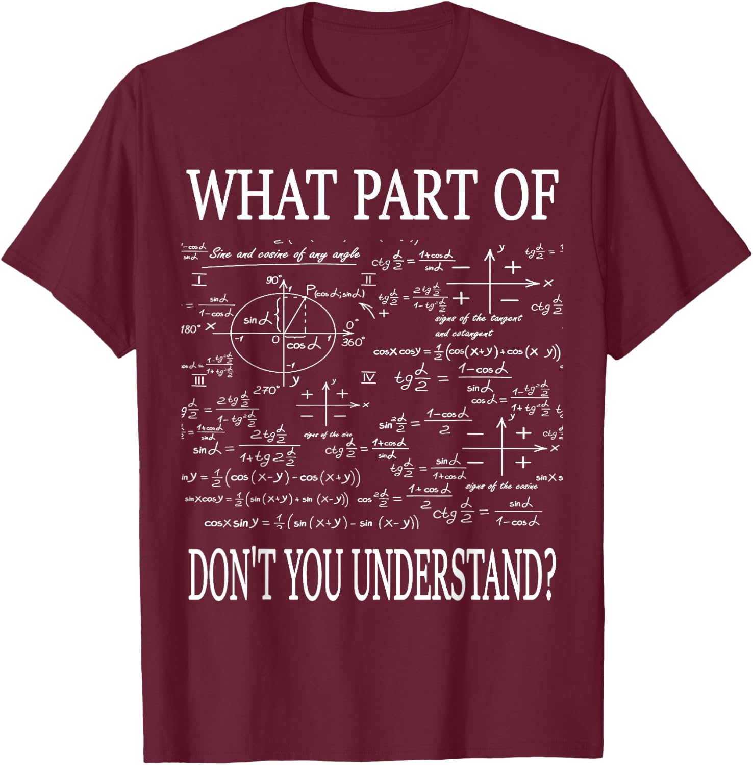 What Part Of Don't You Understand Funny Math Teacher Student T-Shirt - T-Shirt | Maroon
