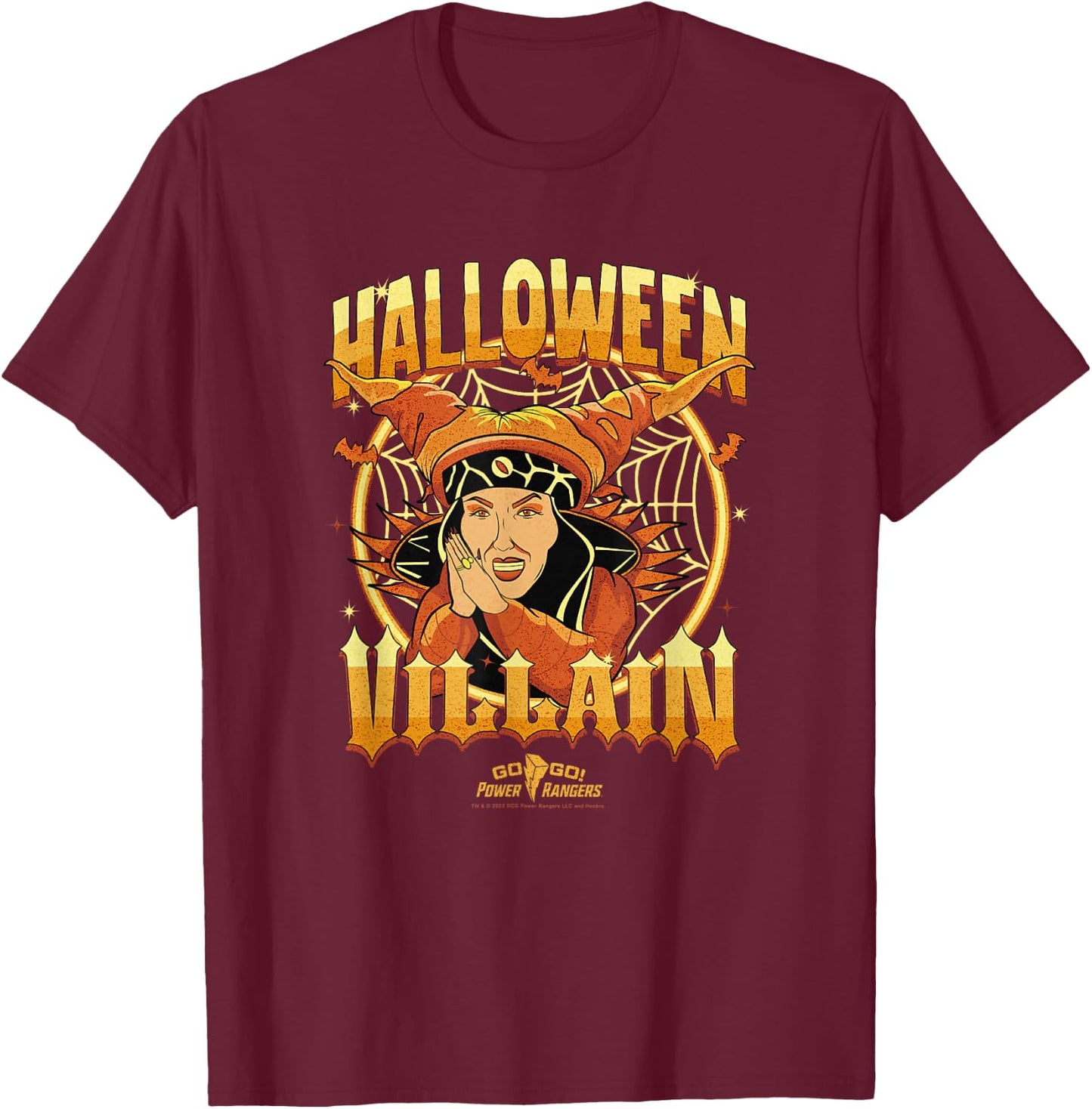 Power Rangers Halloween Rita Repulsa Halloween Villain Logo T-Shirt - T-Shirt | Maroon
