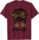 Mimi Life Hair Bandana Glasses Leopard Print Mother's Day T-Shirt - T-Shirt | Maroon