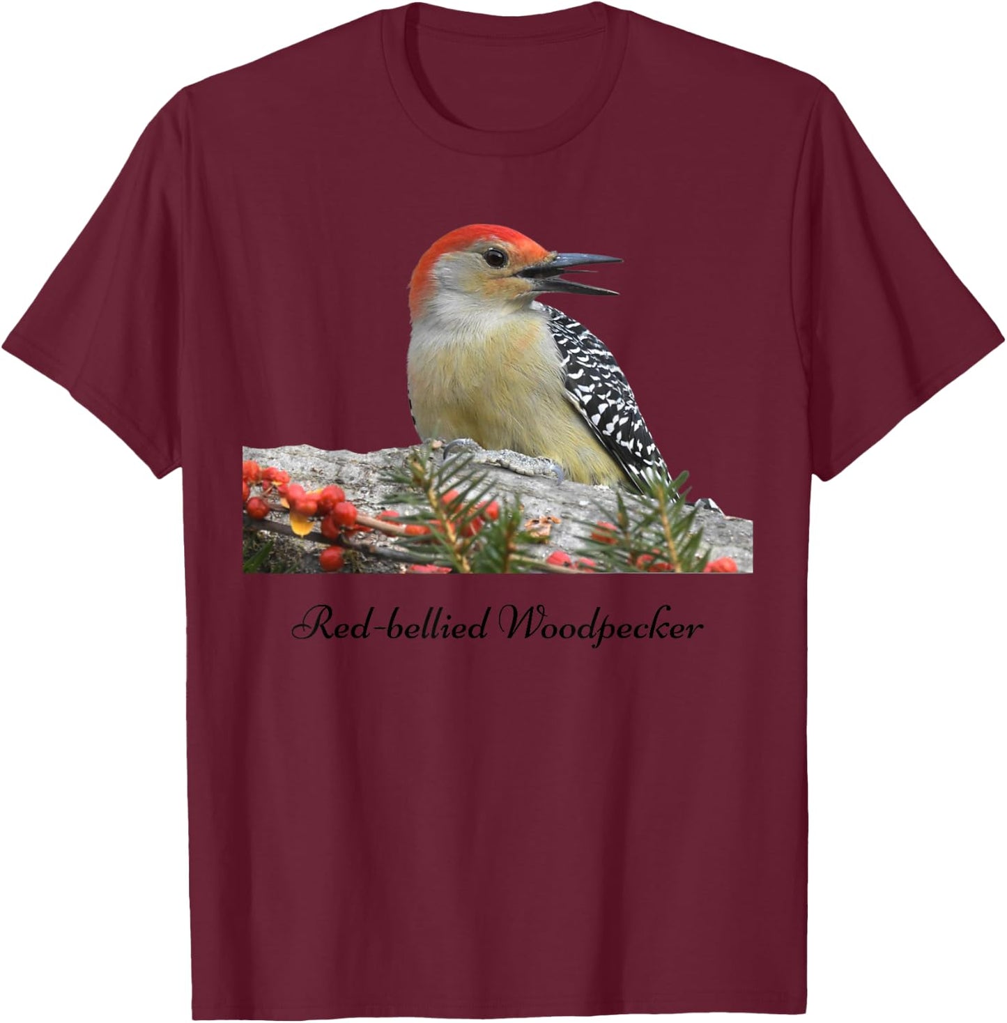 Red-bellied Woodpecker Bird Ornithology T-Shirt - T-Shirt | Maroon
