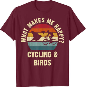 Bird and Cycling Lover Bike Pet Bicycle Vintage Animal Cute T-Shirt - T-Shirt | Maroon