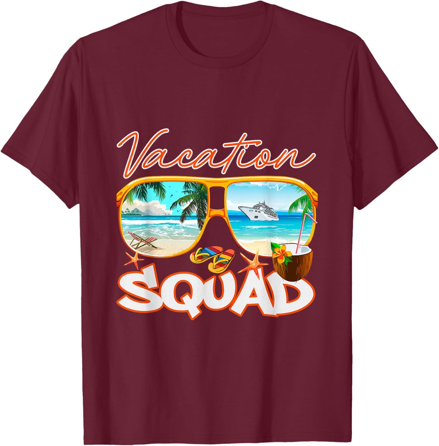 Cool Vacation Squad for Beach Cruise Cruising Trip Lovers T-Shirt - T-Shirt | Maroon