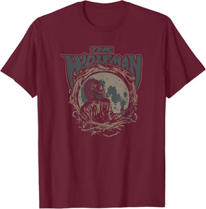 Universal Monsters The Wolfman Howls T-Shirt - T-Shirt | Maroon