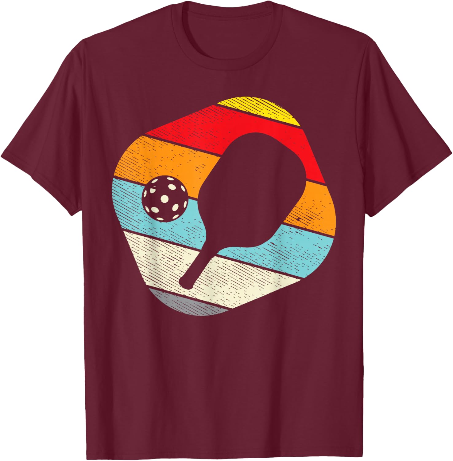 Pickleball Retro Pickle Ball Paddleball Sport Men Women Gift T-Shirt - T-Shirt | Maroon