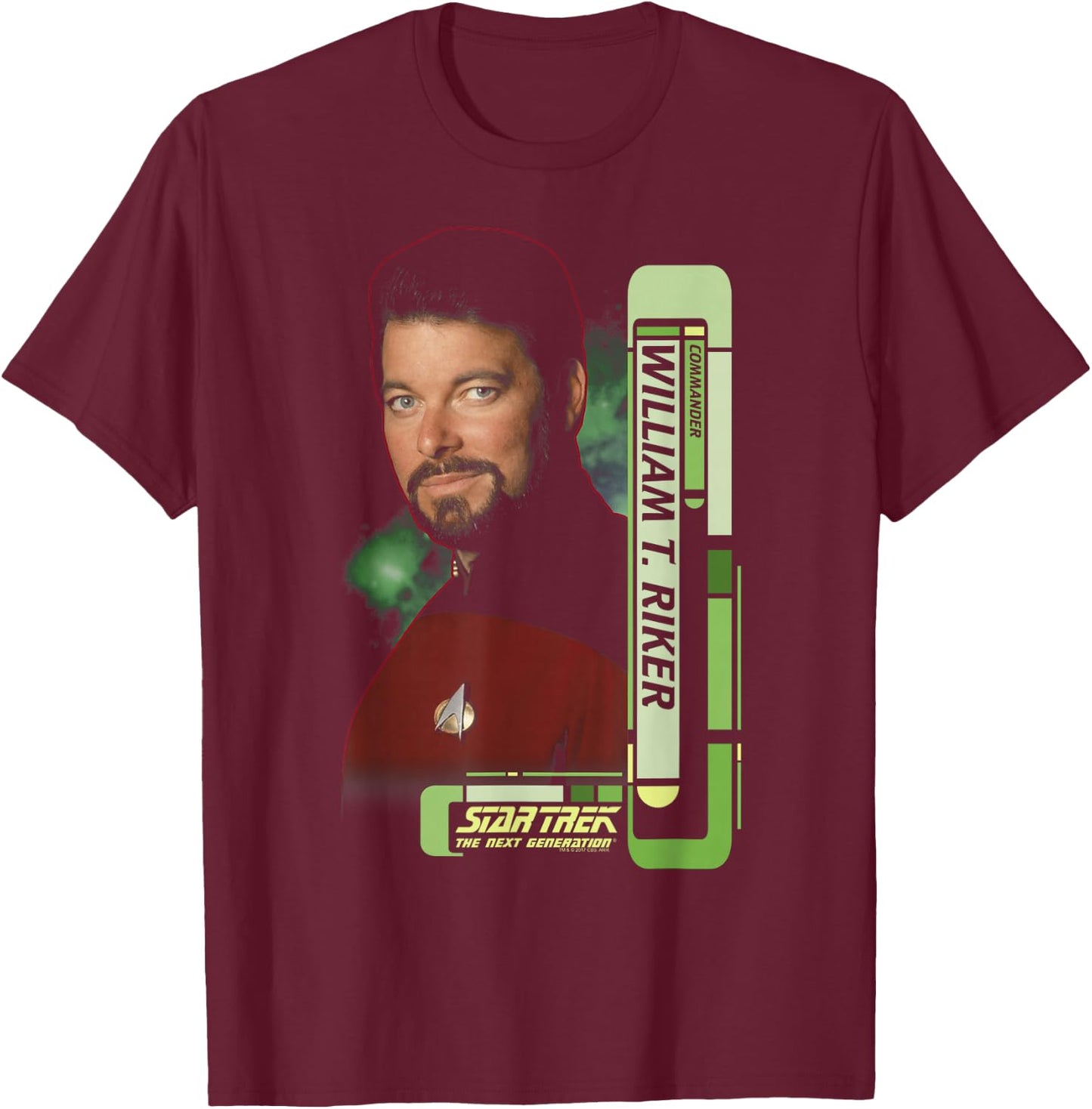 Star Trek Riker T-Shirt - T-Shirt | Maroon