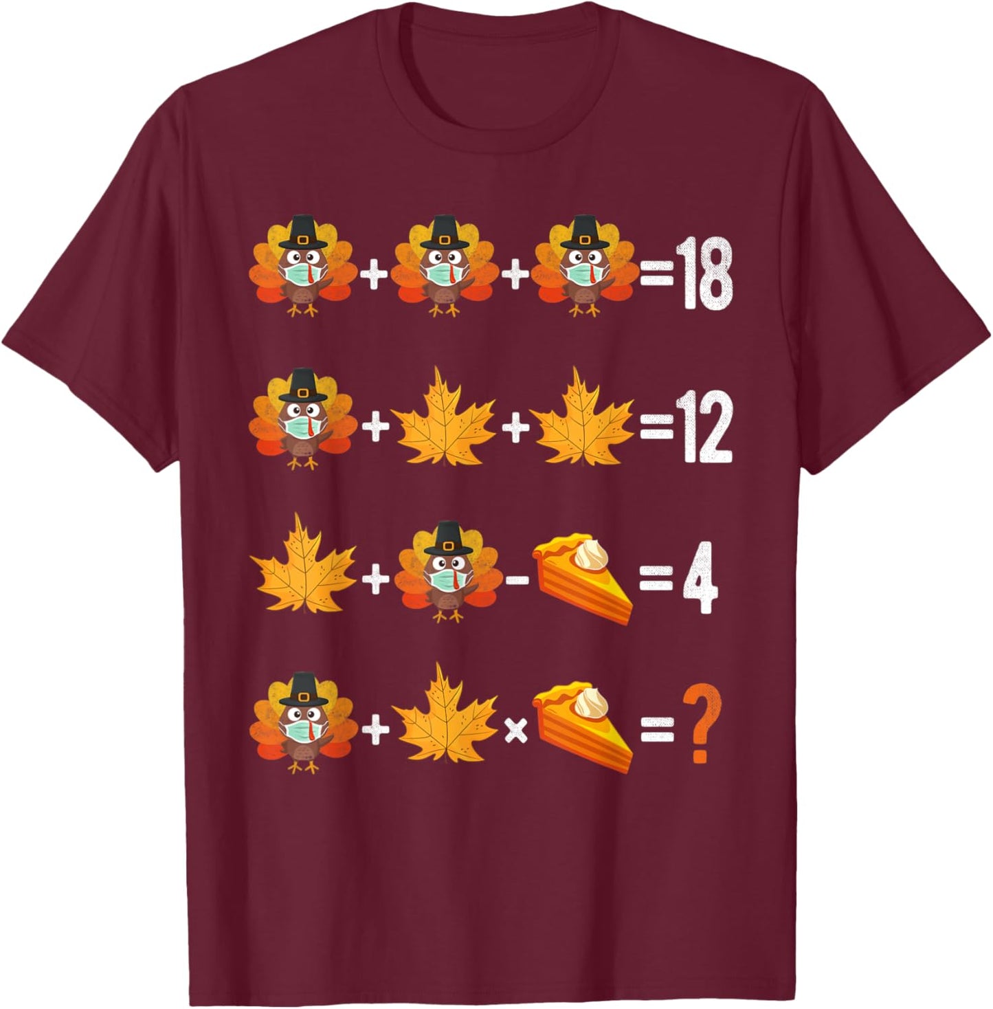 Thanksgiving Order of Operations Quiz Math Teacher life Gift T-Shirt - T-Shirt | Maroon