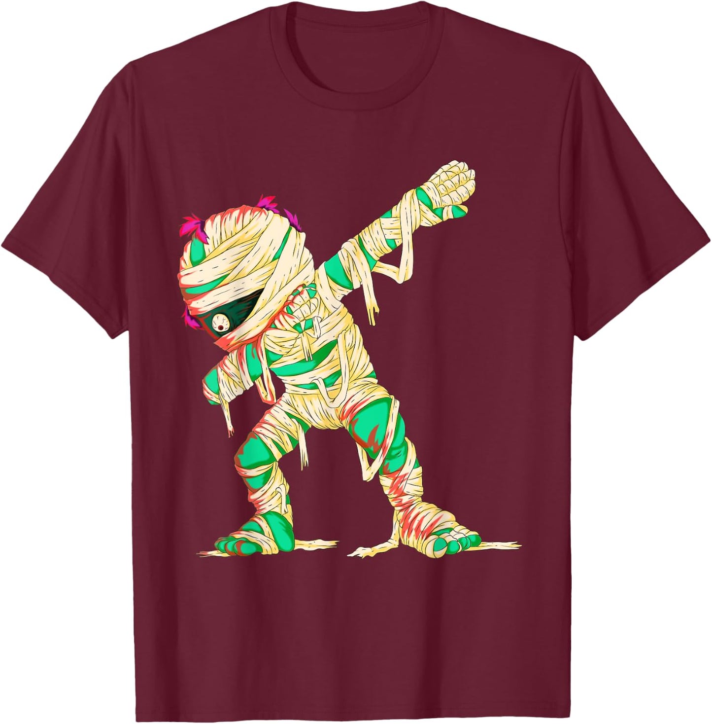 Funny Dabbing Mummy Scary Halloween Costume Spooky Halloween T-Shirt - T-Shirt | Maroon