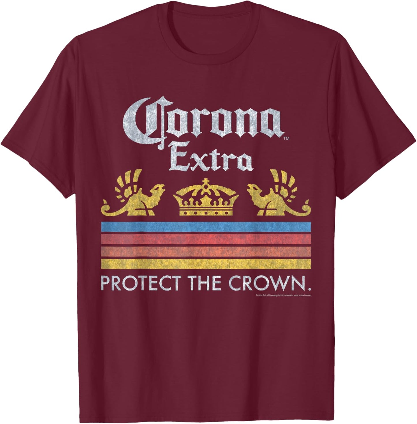 Corona Protect the Crown Graphic T-Shirt - T-Shirt | Maroon