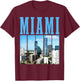 Miami Skyline 305 Florida Vintage Pride T-Shirt - T-Shirt | Maroon