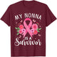 October Breast Cancer Support My Nonna Is A Survivor T-Shirt - T-Shirt | Maroon