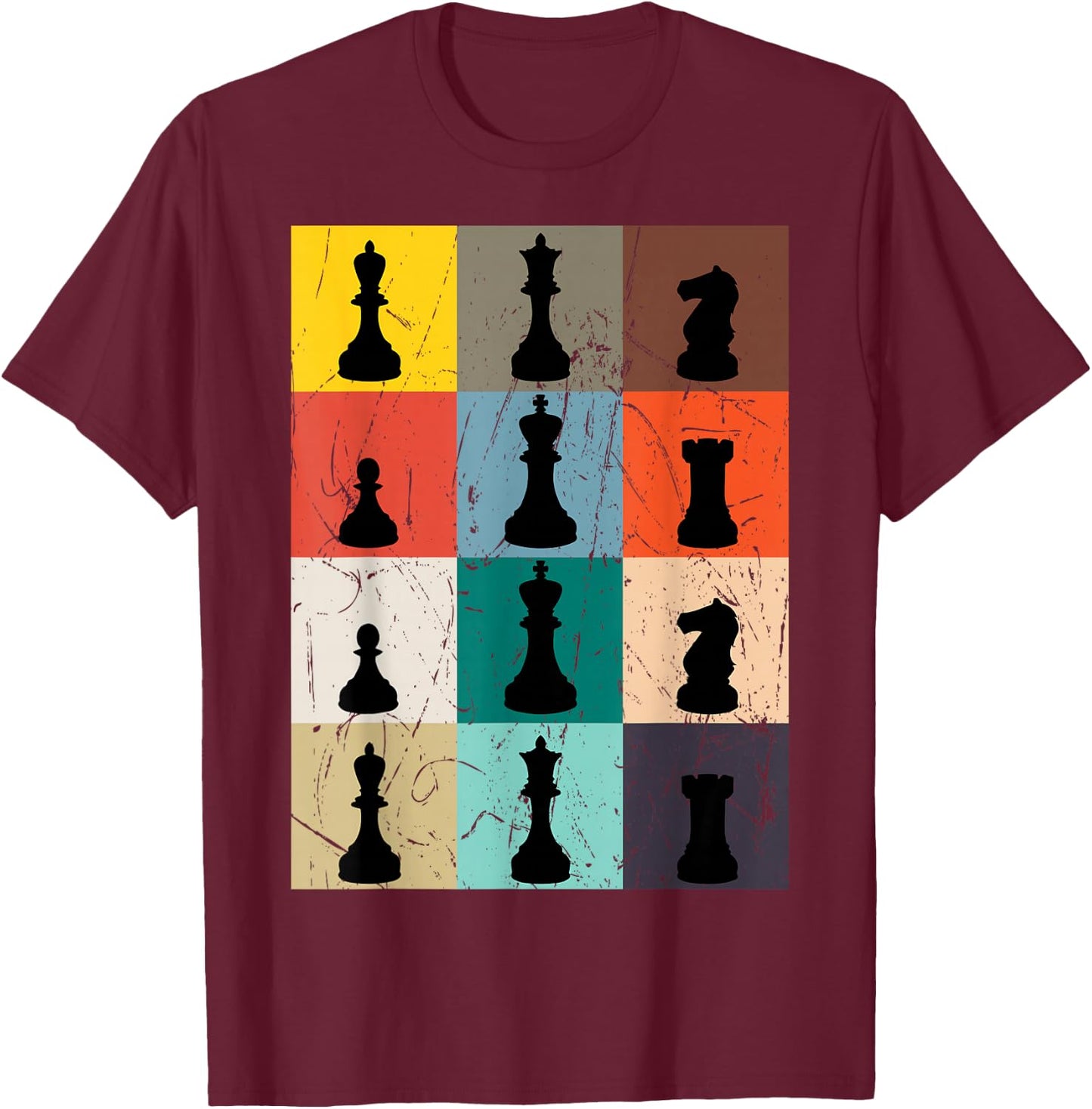 Chess Players Boardgame Pieces Checkmate T-Shirt - T-Shirt | Maroon