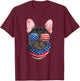 American Flag French Bulldog Shirts, Frenchie Fourth Of July T-Shirt - T-Shirt | Maroon